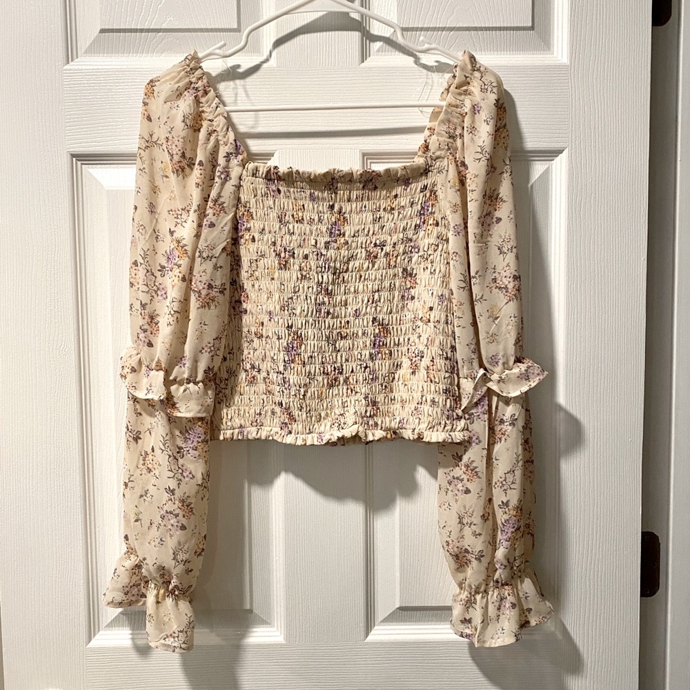 Off the Shoulder Floral Shirt